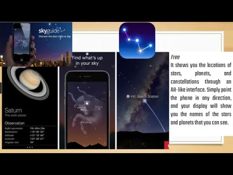 Free It shows you the locations of stars, planets, and