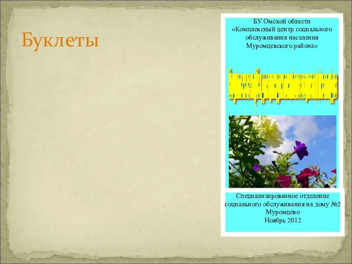 Буклеты БУ Омской области «Комплексный центр социального обслуживания населения Муромцевского