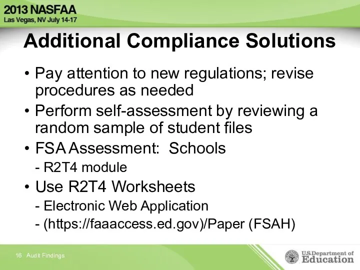 Additional Compliance Solutions Pay attention to new regulations; revise procedures