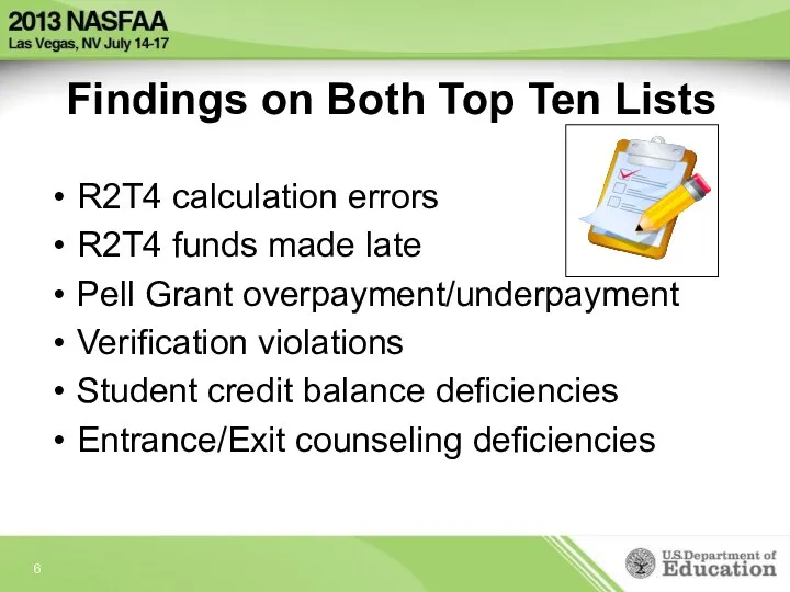 Findings on Both Top Ten Lists R2T4 calculation errors R2T4