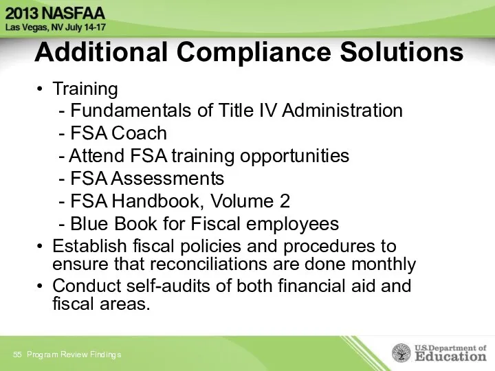 Additional Compliance Solutions Training - Fundamentals of Title IV Administration