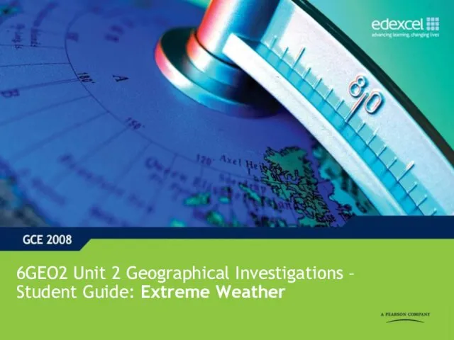 Geographical investigations – student guide: extreme weather