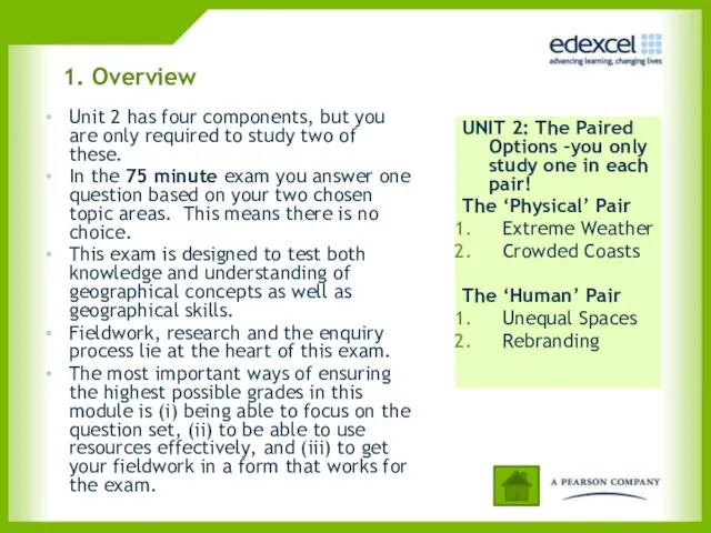 1. Overview Unit 2 has four components, but you are