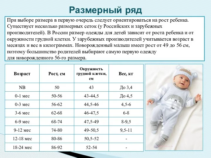 При выборе размера в первую очередь следует ориентироваться на рост