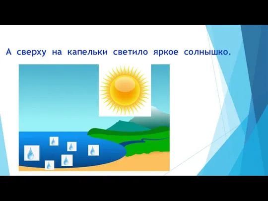 А сверху на капельки светило яркое солнышко.