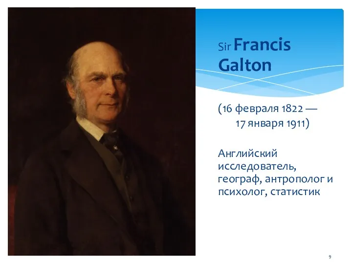 Sir Francis Galton (16 февраля 1822 — 17 января 1911)