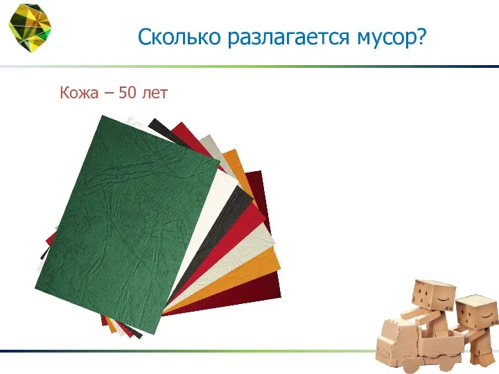 Кожа – 50 лет Сколько разлагается мусор?