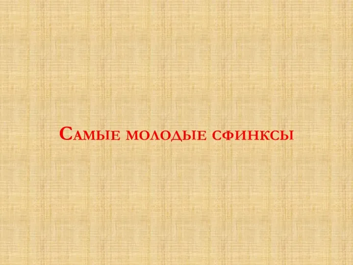 Самые молодые сфинксы