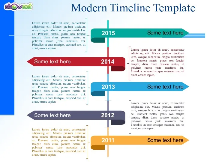 Modern Timeline Template Lorem ipsum dolor sit amet, consectetur adipiscing