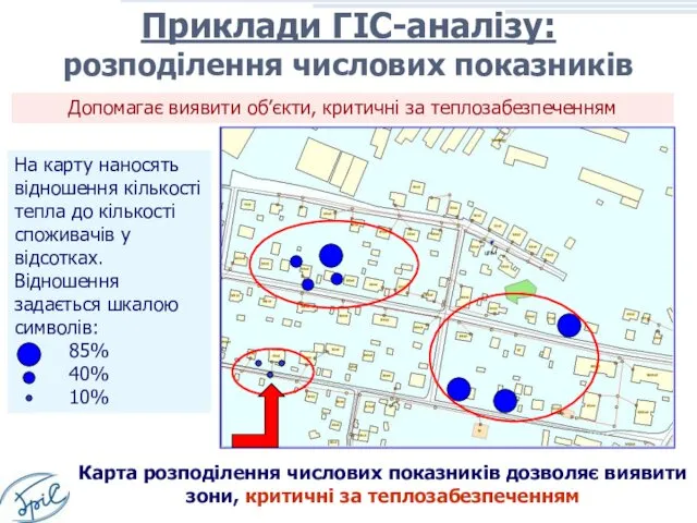 Допомагає виявити об’єкти, критичні за теплозабезпеченням Карта розподілення числових показників