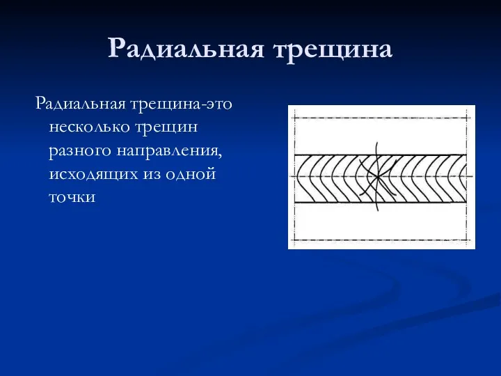 Радиальная трещина Радиальная трещина-это несколько трещин разного направления, исходящих из одной точки