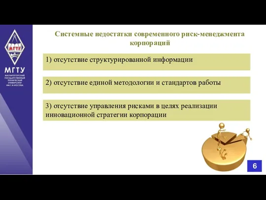 Системные недостатки современного риск-менеджмента корпораций 1) отсутствие структурированной информации 2)