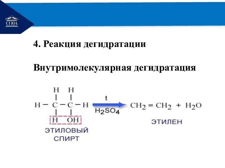 РЕМОНТ 4. Реакция дегидратации Внутримолекулярная дегидратация