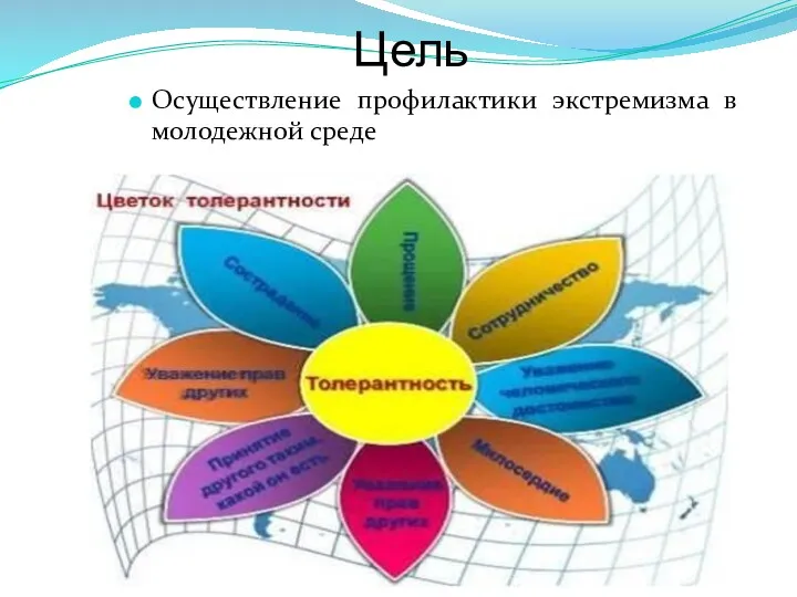 Цель Осуществление профилактики экстремизма в молодежной среде