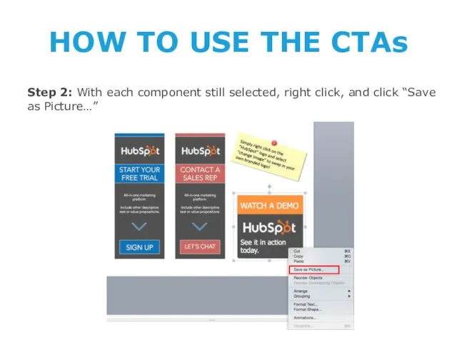 HOW TO USE THE CTAs Step 2: With each component