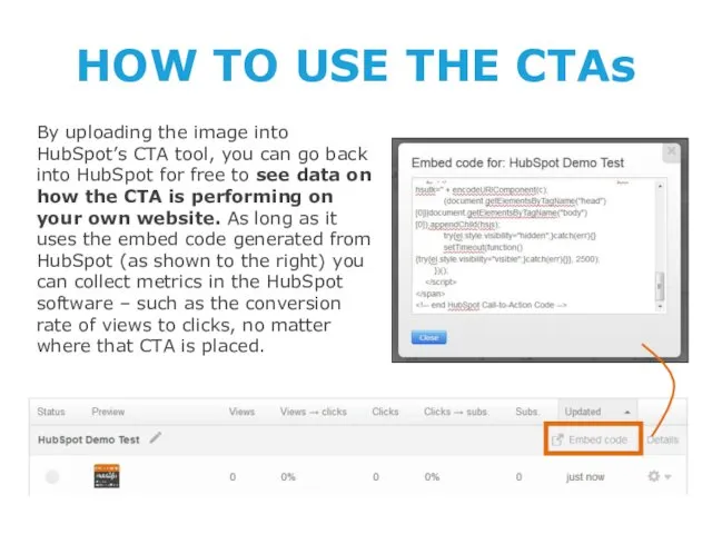 HOW TO USE THE CTAs By uploading the image into