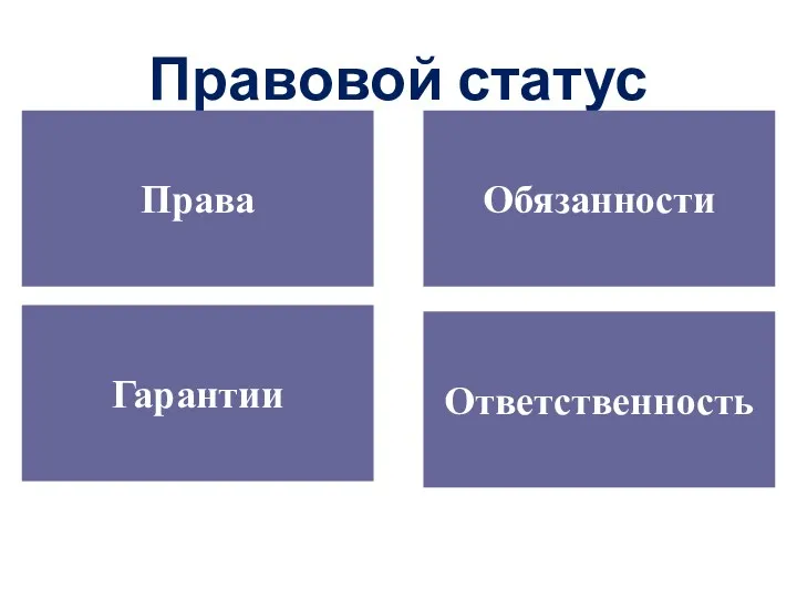 Правовой статус Права Обязанности Гарантии Ответственность