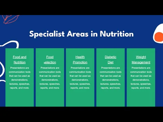 Specialist Areas in Nutrition