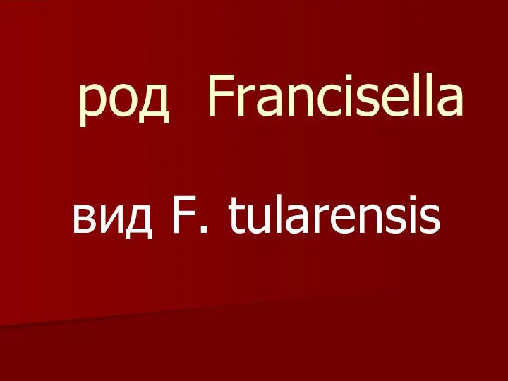 род Francisella вид F. tularensis