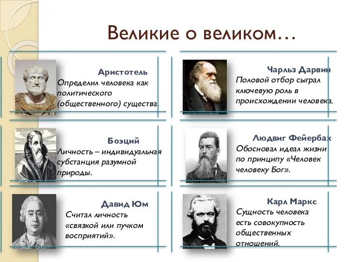 Великие о великом… Аристотель Определил человека как политического (общественного) существа.