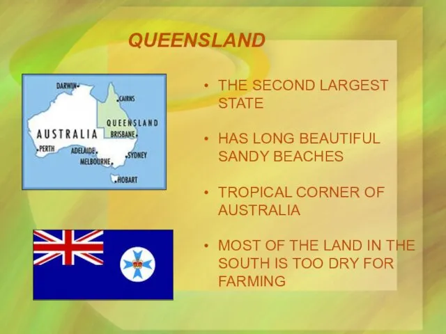 QUEENSLAND THE SECOND LARGEST STATE HAS LONG BEAUTIFUL SANDY BEACHES TROPICAL CORNER OF