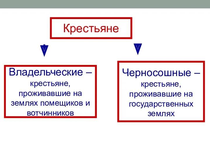 Крестьяне Владельческие – крестьяне, проживавшие на землях помещиков и вотчинников