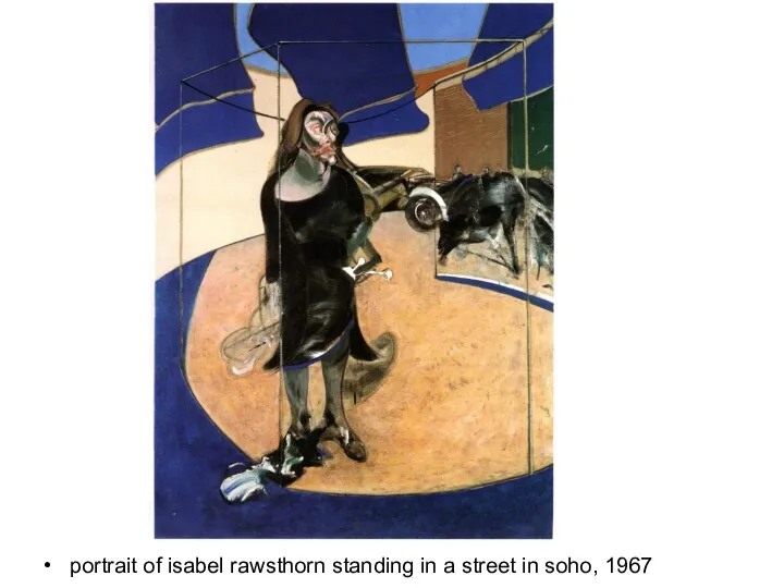 portrait of isabel rawsthorn standing in a street in soho, 1967