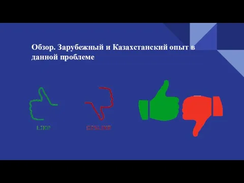 Обзор. Зарубежный и Казахстанский опыт в данной проблеме