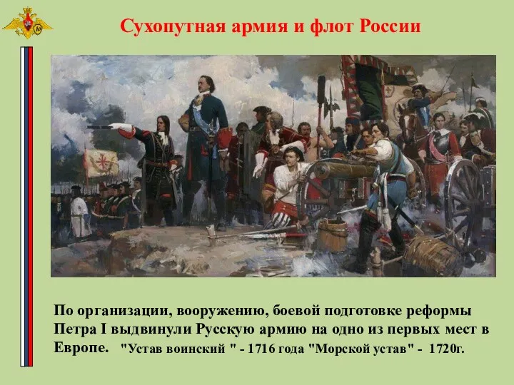 Сухопутная армия и флот России По организации, вооружению, боевой подготовке