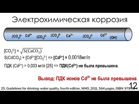 Электрохимическая коррозия 25. Guidelines for drinking-water quality, fourth edition, WHO,