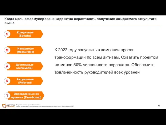 Когда цель сформулирована корректно вероятность получения ожидаемого результата выше. Конкретные