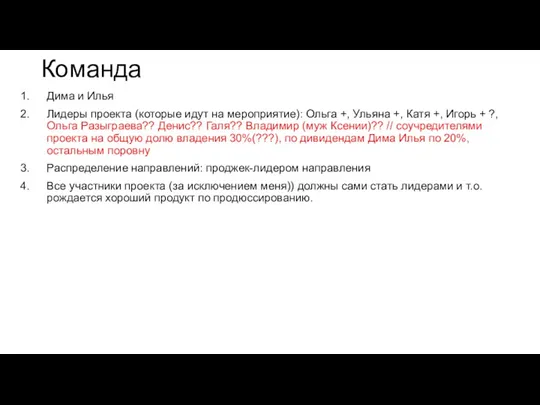 Команда Дима и Илья Лидеры проекта (которые идут на мероприятие):