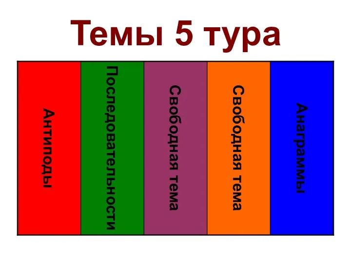 Темы 5 тура