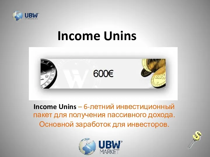 Income Unins – 6-летний инвестиционный пакет для получения пассивного дохода. Основной заработок для инвесторов. Income Unins