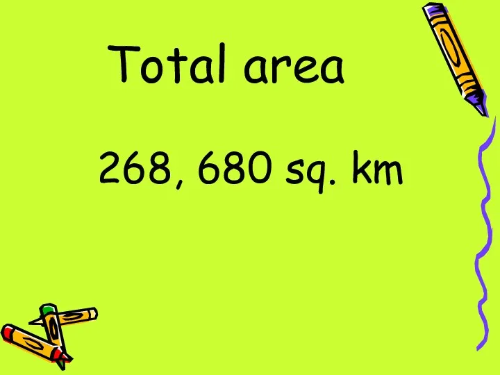 Total area 268, 680 sq. km