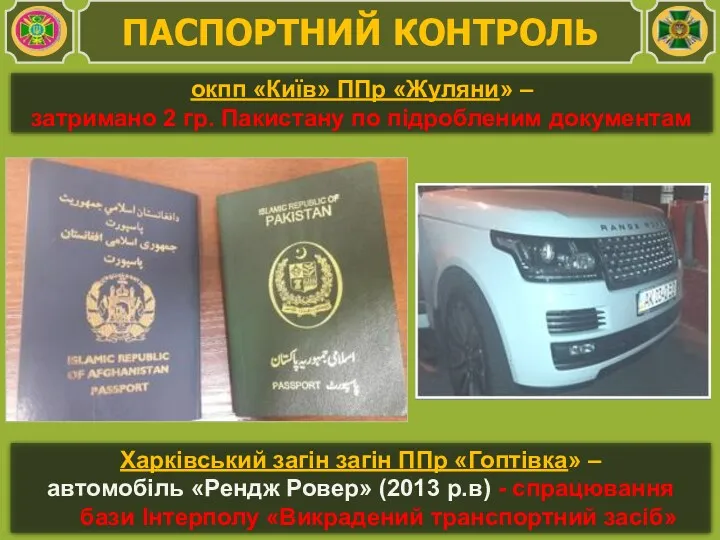 окпп «Київ» ППр «Жуляни» – затримано 2 гр. Пакистану по