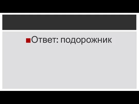 Ответ: подорожник