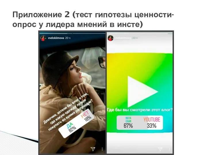 Приложение 2 (тест гипотезы ценности-опрос у лидера мнений в инсте)