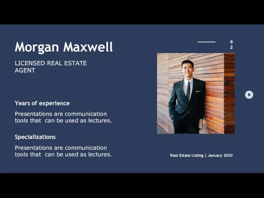 Real Estate Listing | January 2020 Morgan Maxwell LICENSED REAL ESTATE AGENT Years
