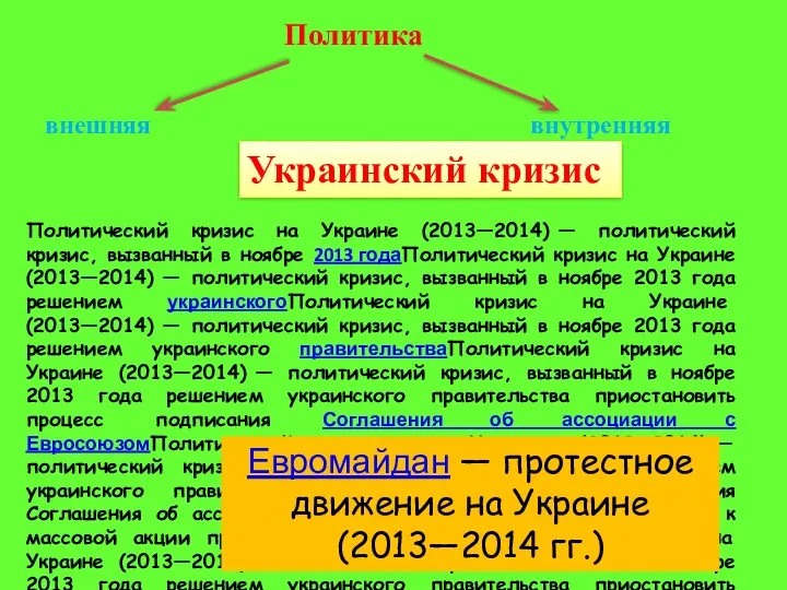Политика внешняя внутренняя Украинский кризис Политический кризис на Украине (2013—2014)