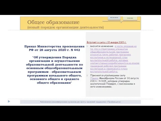 Автономная некоммерческая организация Центр правовой поддержки «Профзащита» Классное руководство (федеральная