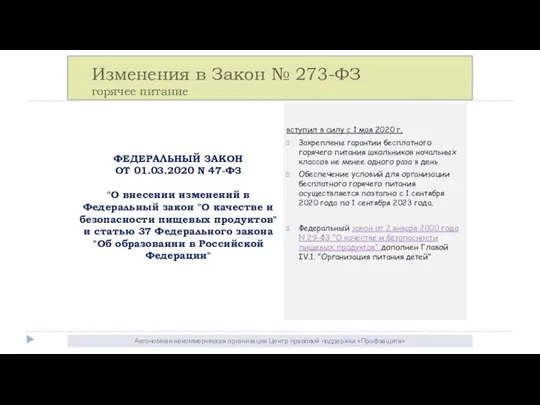 Автономная некоммерческая организация Центр правовой поддержки «Профзащита» Классное руководство (федеральная