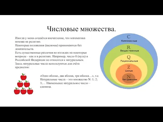 Числовые множества. Иногда у меня создаётся впечатление, что математика похожа