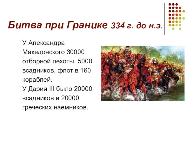 Битва при Гранике 334 г. до н.э. У Александра Македонского