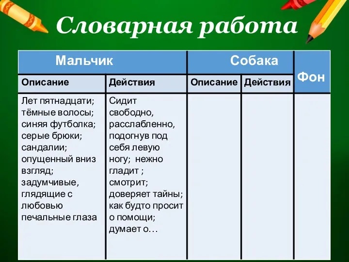 Словарная работа