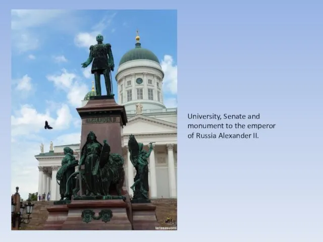 University, Senate and monument to the emperor of Russia Alexander II.