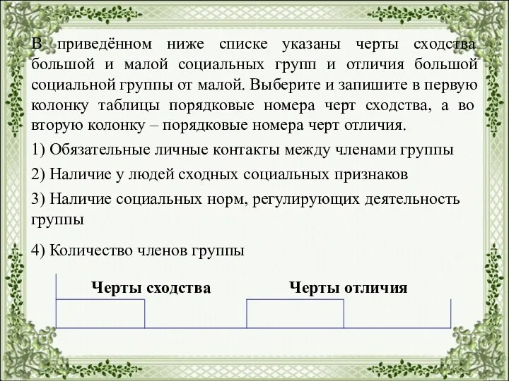 В приведённом ниже списке указаны черты сходства большой и малой