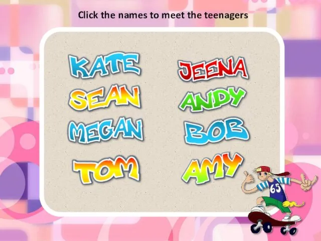 Click the names to meet the teenagers