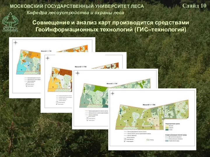 Совмещение и анализ карт производится средствами ГеоИнформационных технологий (ГИС–технологий) МОСКОВСКИЙ