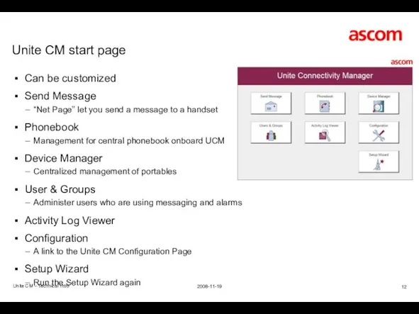 Unite CM start page Unite CM – Technical Intro Can